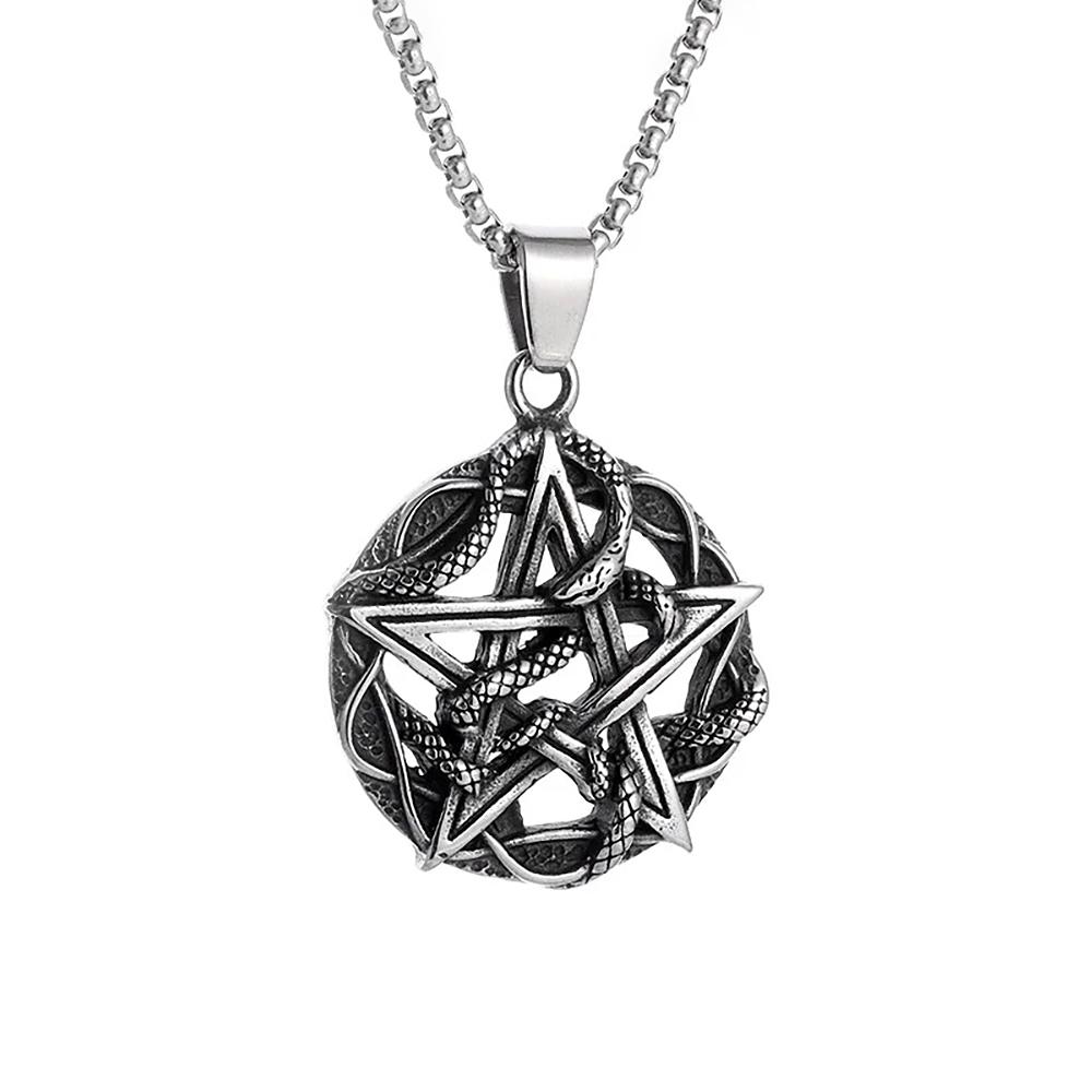 Nordic Vikings Wolf Tooth Pendant Necklace 316L Stainless Steel Hip Hop Rock Fashion Leather Rope Chain Jewelry Gifts
