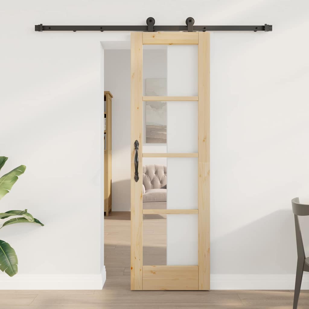 ORKDAL Sliding Door Natural and Black 61 X 198.5 Cm