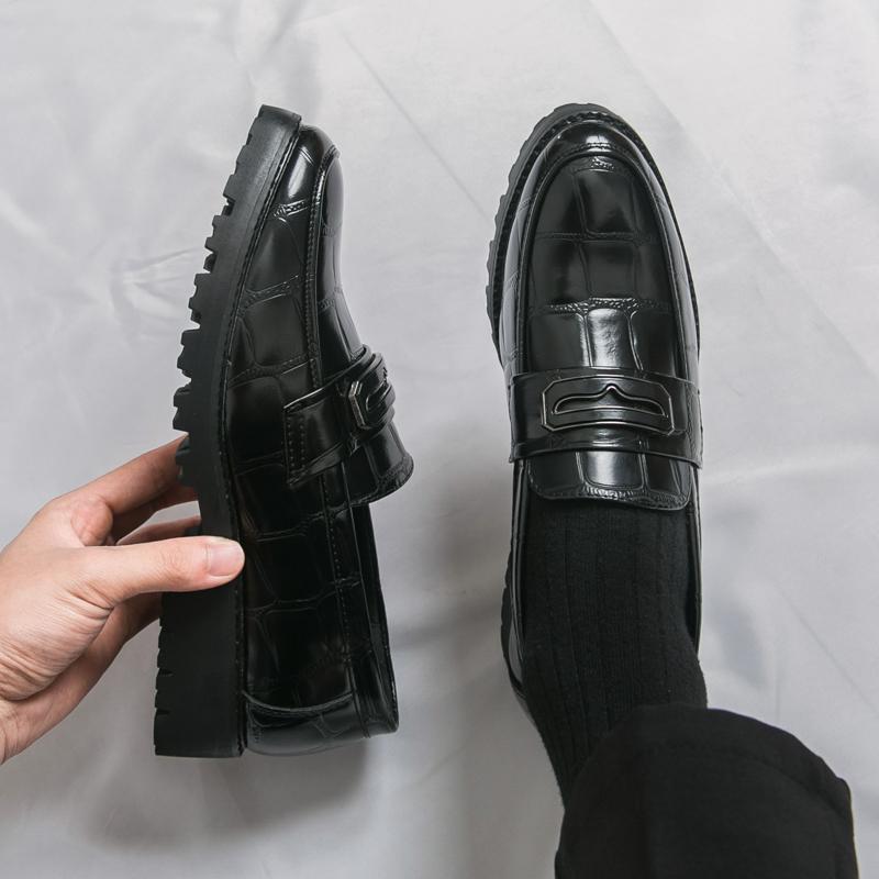 Fashion Men Fashionable Loafers Black Brown European American Casual Comfortable Brand Office Leather Shoes Gentleman's Shoes Men