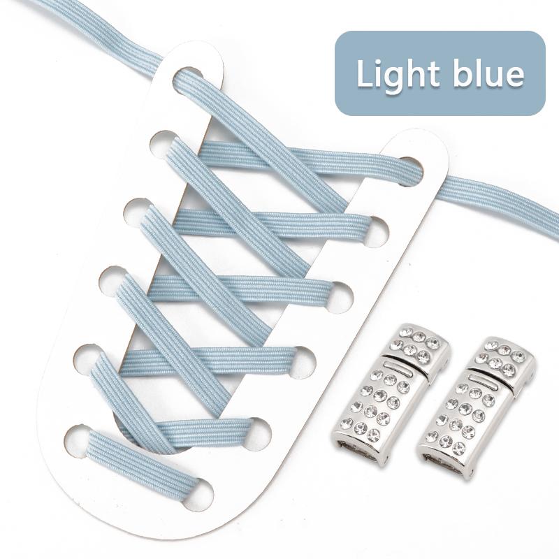 Elastic Laces Sneakers Luxury Diamond Magnetic Lock Shoelaces Without ties Kids Adult No Tie Shoe laces 8MM Width Flats Shoelace