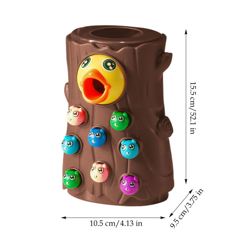 

Montessori Baby Wooden Toys Magnetic Woodpecker Catching Worms Feeding Fishing Game Set Educational Toys for Kids Birthday Gifts