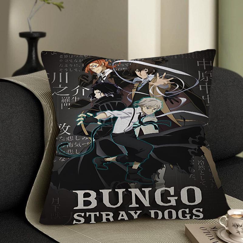 B-Bungo Stray Dogs Anime Kissen Anime Kissen Sofa Bett Kopfkissenbezug Kissenbezug 45x45 Cm Mode