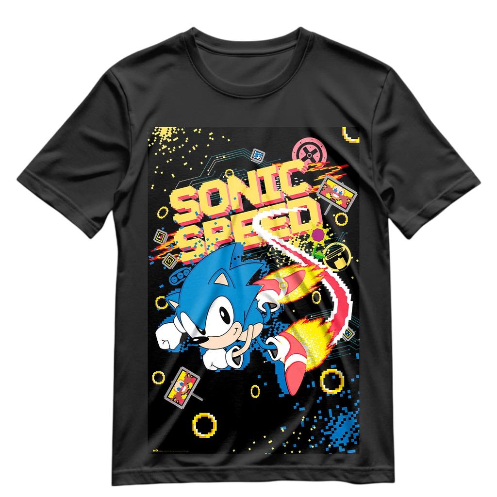 Sonic The Hedgehog T Shirt Sonic Speed Pixelated Shirt S-3XL Sonic Graphic Tee