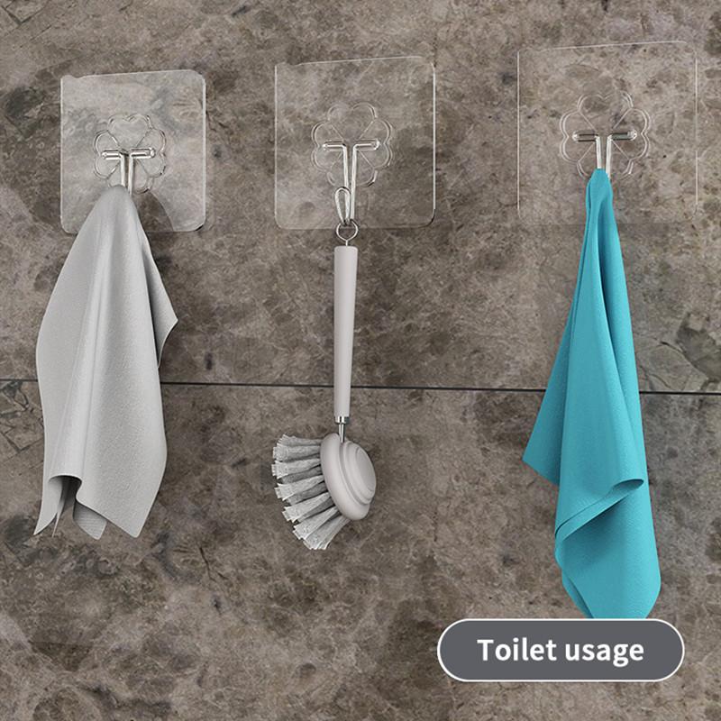 5/10 STK Transparente Edelstahl Starke Selbstklebende Haken Schlüsselaufbewahrung Kleiderbügel für Küche Badezimmer Tür Wand Multifunktion