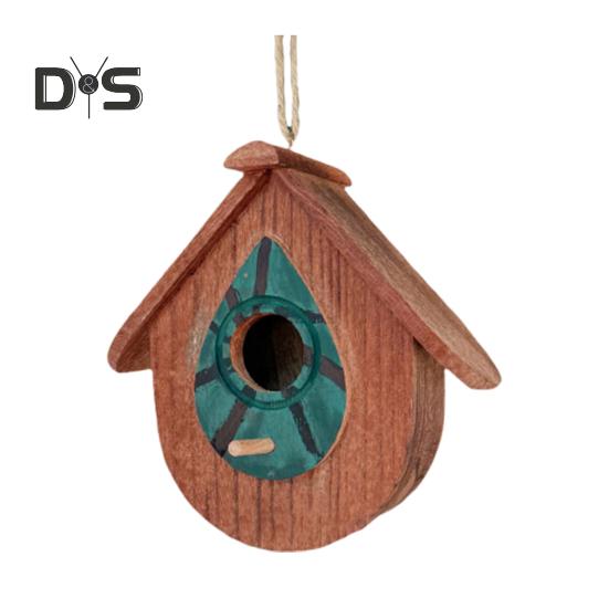

Деревянный подвесной скворечник ручной работы, каркасный скворечник, декор для сада, скворечник для крапивников, синиц, колибри коричневый