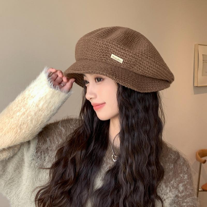 

Ретро британский стиль шляпа художника женские однотонные береты для большой головы новые модные теплые шапки бежевые хаки цвета шляпы One Size кофейный