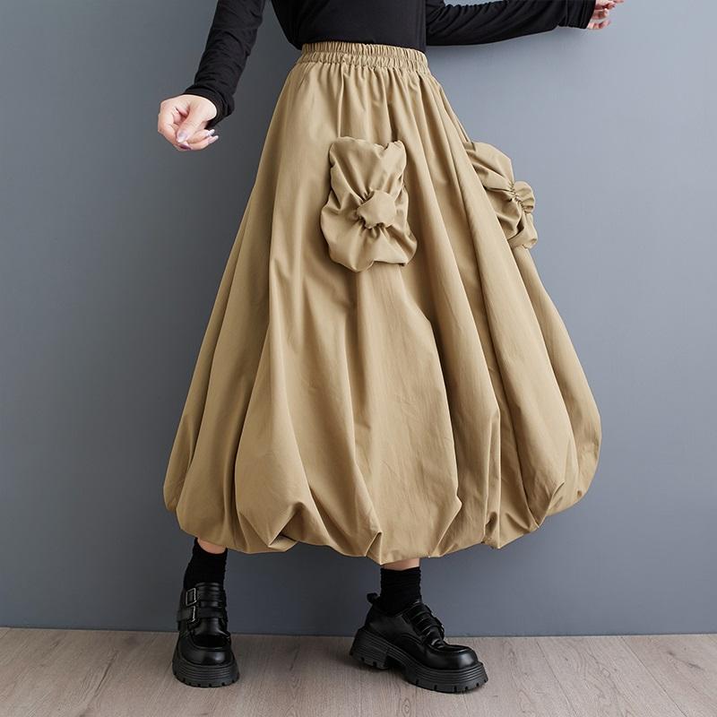 Plus Size High Waist Vintage Spring Autumn Casual Loose Long for Woman Skirts Womens Skirt