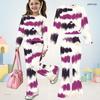 Girls Round Neck Long Sleeve Multi Color Printed Top And Flared Pants Two Piece Set