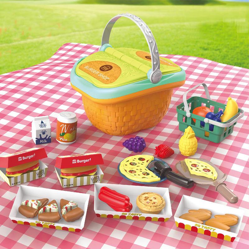 Children'S Play House Kitchen Furnace Tools Tools Simulation Fruit Vegetable Food Storage Basket Toy Set