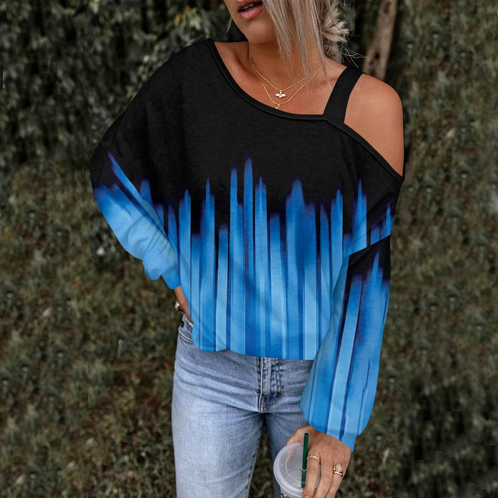 

Женская ажурная модная повседневная толстовка с капюшоном с цветочным принтом и открытыми плечами M темно-синий