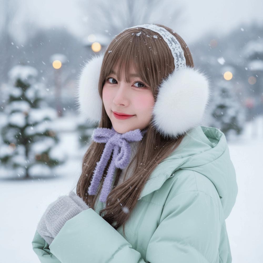 Ohrenklappe Spitze Plüsch Ohrenschützer Verdicken Warme Ohrenschützer Weiche Ohrenmaske Winter