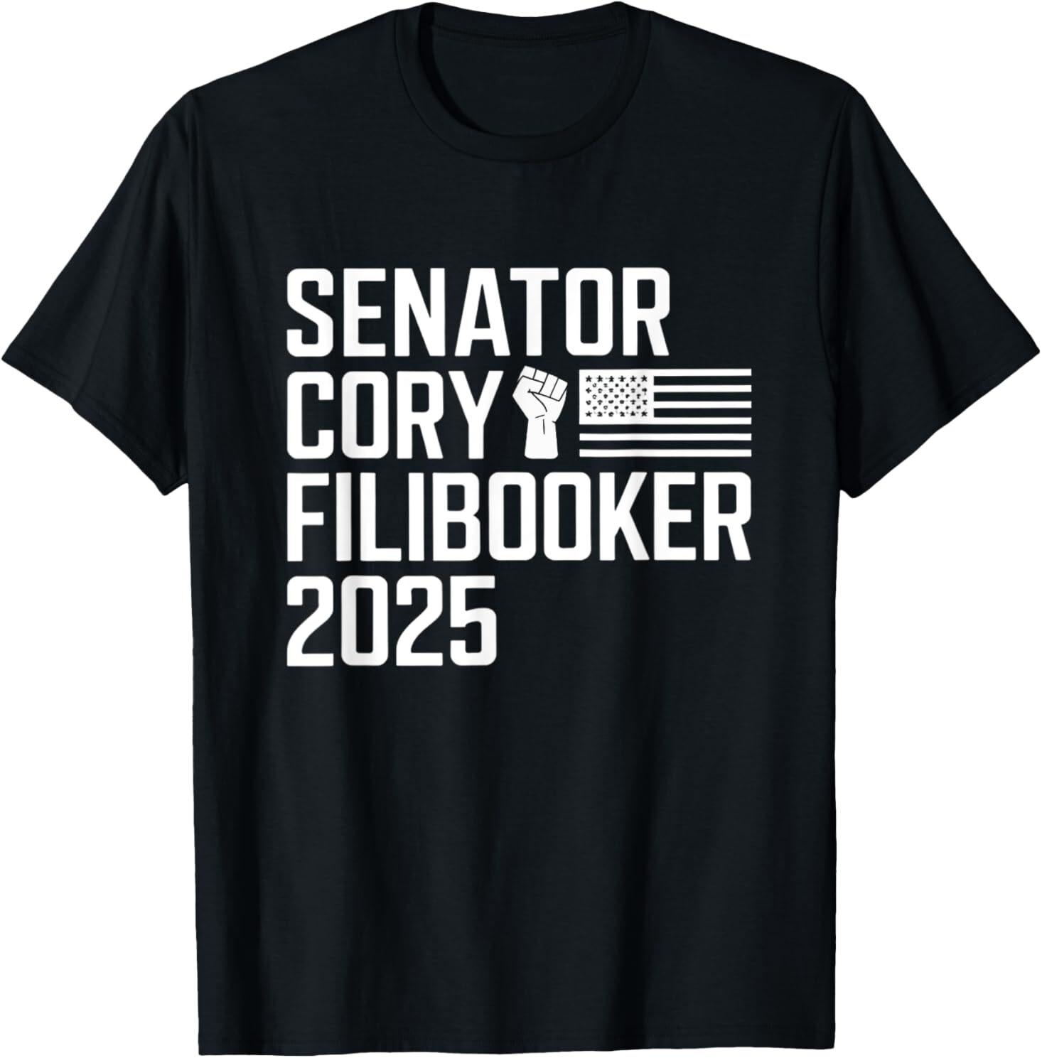 Senator Cory Booker Filibuster Cory FiliBooker New Jersey T-Shirt XL