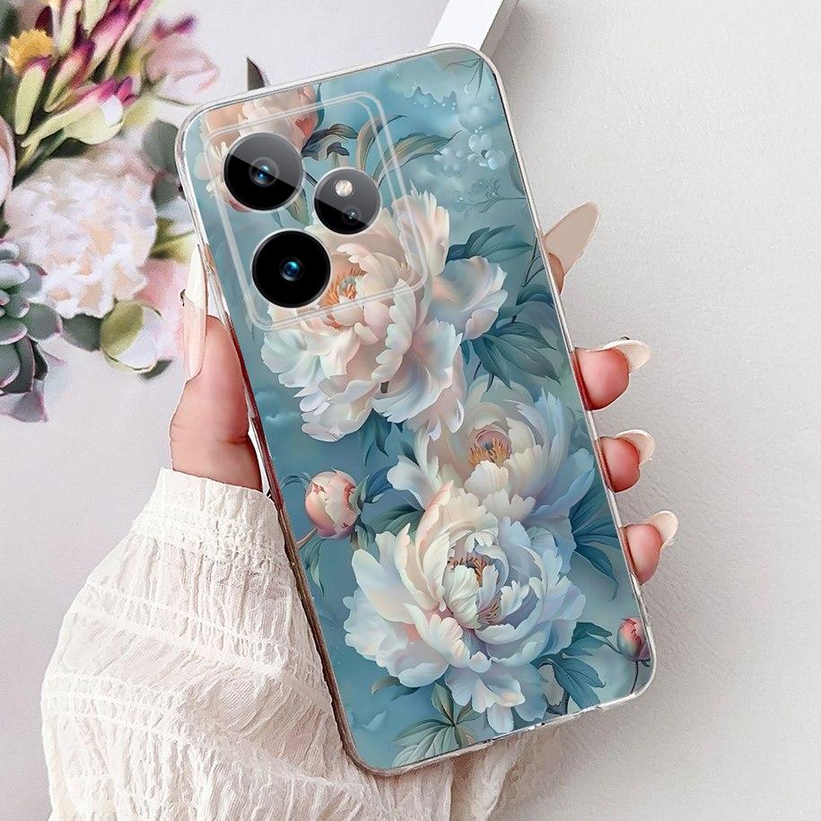 For Realme GT7 2025 Case RMX6688 Cover New Fashion Flower Marble Soft Silicone Phone Cases For Realme GT 7 Pro 7T Realme7 Fundas