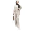 2024 Autumn Women's Solid Color Casual Two-Piece Set: Top and Long Pants