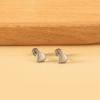 Stylish screw plug stud earrings Small and delicate versatile metal design stainless steel shell stud earrings