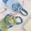 Water Bottle Holder Water Bottle Cover Grid Small Storage Bag Cute Drawstring Canvas Cup Bag  Girls
