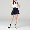 Saia Plissada de Malha Feminina com Forro Azul Marinho Of4042la