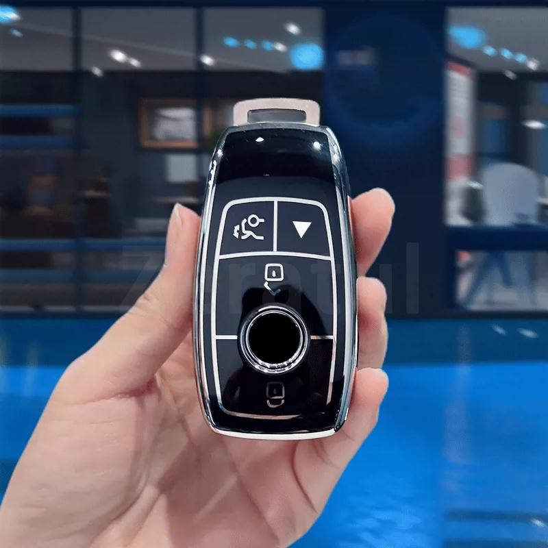 Auto Shell Fob Protector For Mercedes Benz E200 E400 E63 W213 S550 S560 C260 A200 E C S Glc Class Tpu Leather Car Key Case Cover