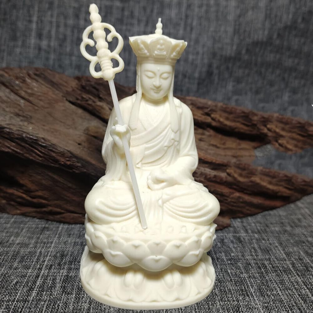 11.5cm Tibet Buddhism Carving Ksitigarbha Bodhisattva Statue Buddha Figurines
