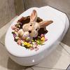 Yousheng Broken Hole Bunny Toilet Sticker Waterproof Self-adhesive PVC Living Room Bathroom Wall Art Egg Flower Rabbit Toilet Seat Lid Decoration