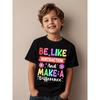 European Sizes Kids' Math-Themed "Be Like Subtraction & Make a Difference" Graphic T-Shirt - Colorful -Inspired Design