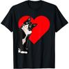 Funny Black Cat Valentine's Day Heart Tuxedo Cat Lover Cotton Men T Shirt