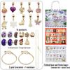 Contagem Regressiva para o Natal: Caixa de Presente Roxa com Calendário de Pulseira de Contas Douradas/Prateadas DIY