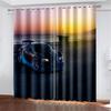 3D Luxury Sports Car Series Living Room Bedroom Home Decoration Sunshade Curtains 2 Panels of Hook Punch