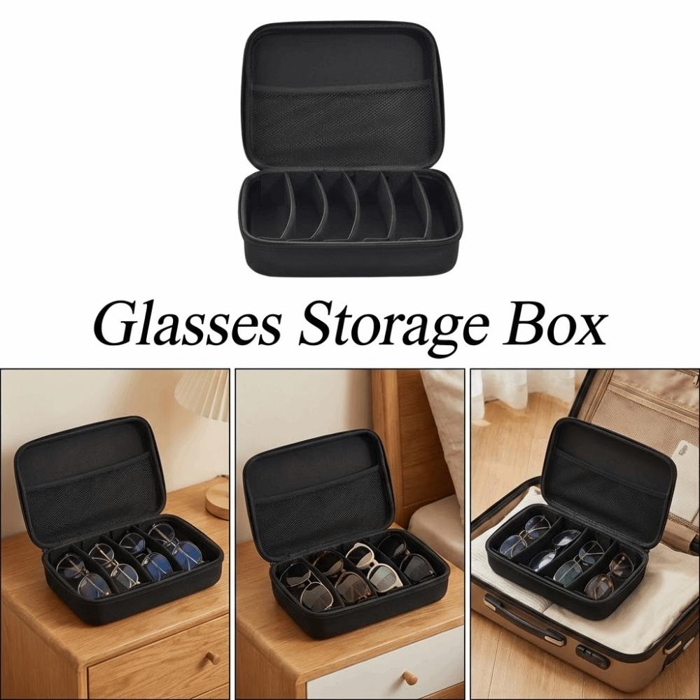 Waterproof Glasses Storage Box 6/7 Compartment Eyeglasses Holder  Outdoor
