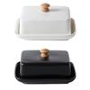 Ceramic Butter Dish with Cover Large Practical European Butter Storage Keeper for Kitchen Bar Household Cake Shop Counter