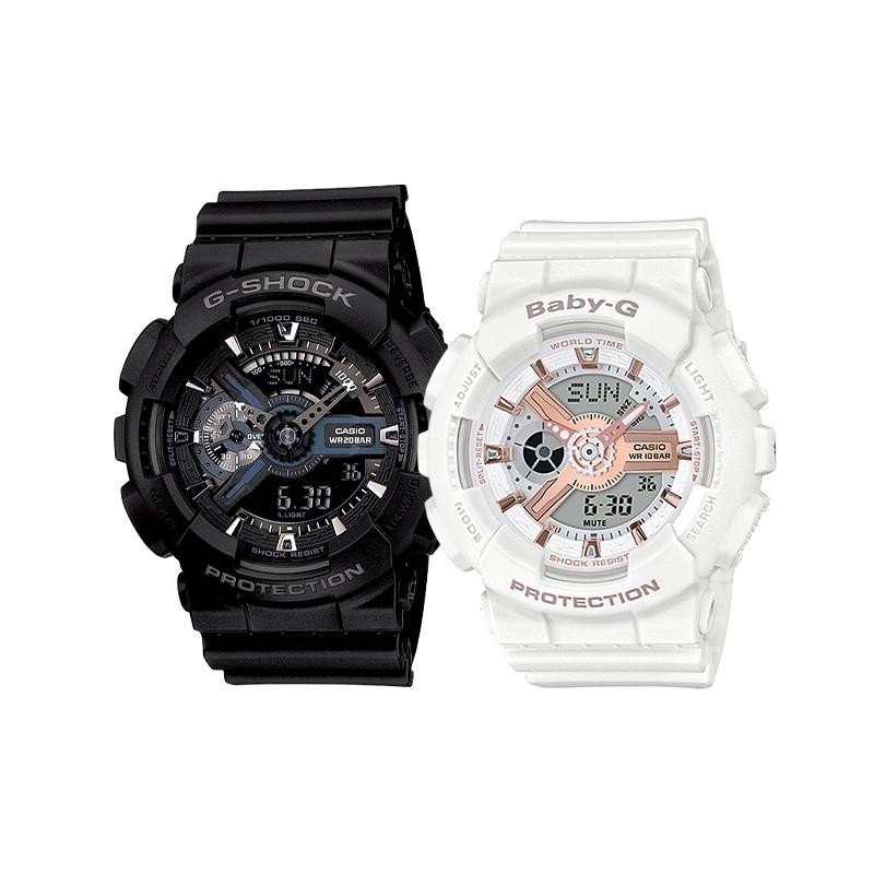 Casio Watch Series-GABA Black Samurai Ice Cream Macaron 200m Waterproof Quartz Movement Japanese and Korean Watch Same Style GA-110-1BDR&BA-110RG-7A