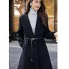 MOKANA Women's Double-Faced Wool Long Coat with Belt