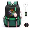 Personality Trend Cartoon Printing Double Shoulder College Style Student Leisure Schoolbag Multi-function Large Capacity