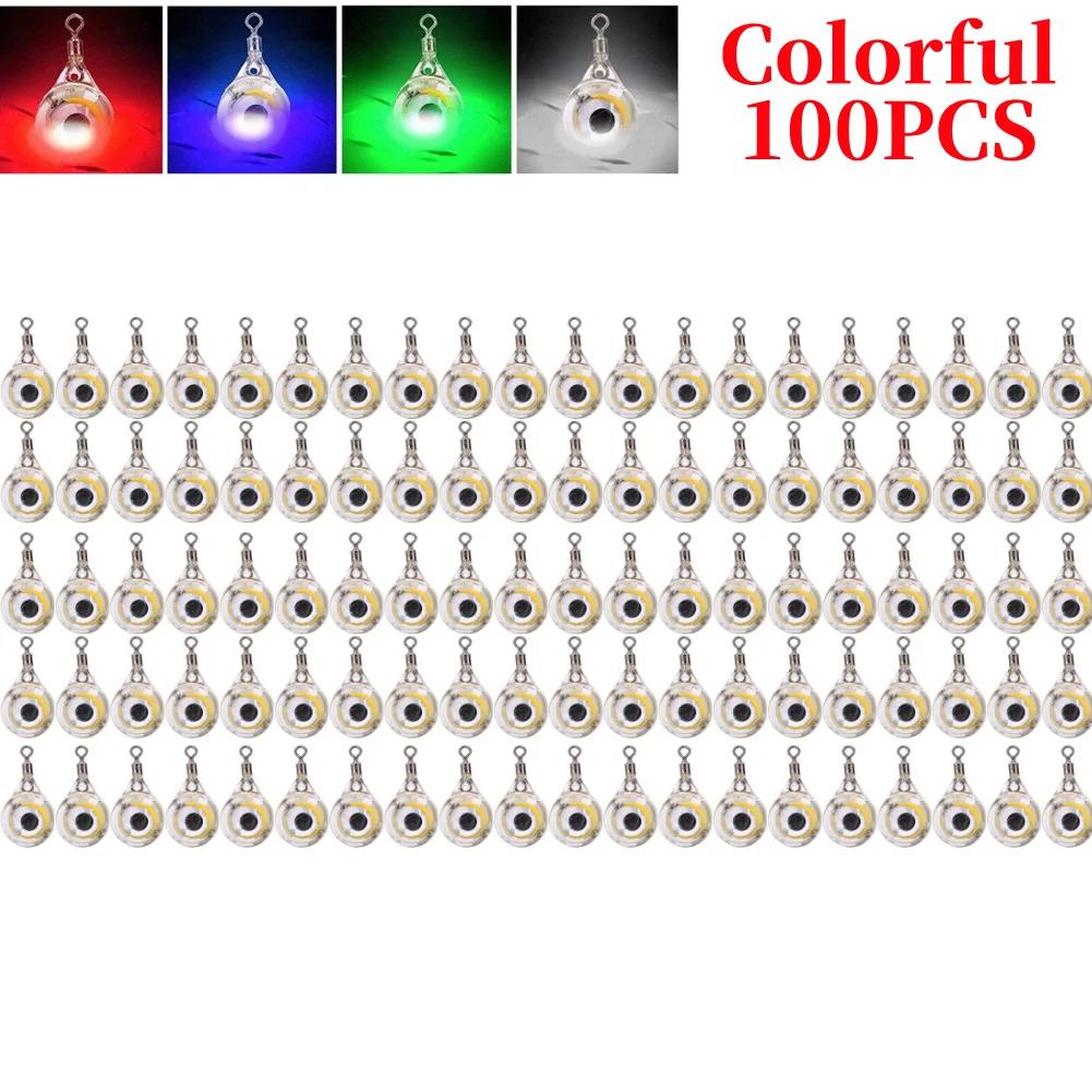 LED Attracting Fish Light Mini Deep Drop Underwater Eye Shape Fishing Squid Fishing Bait Luminous Lure for Attracting Fish