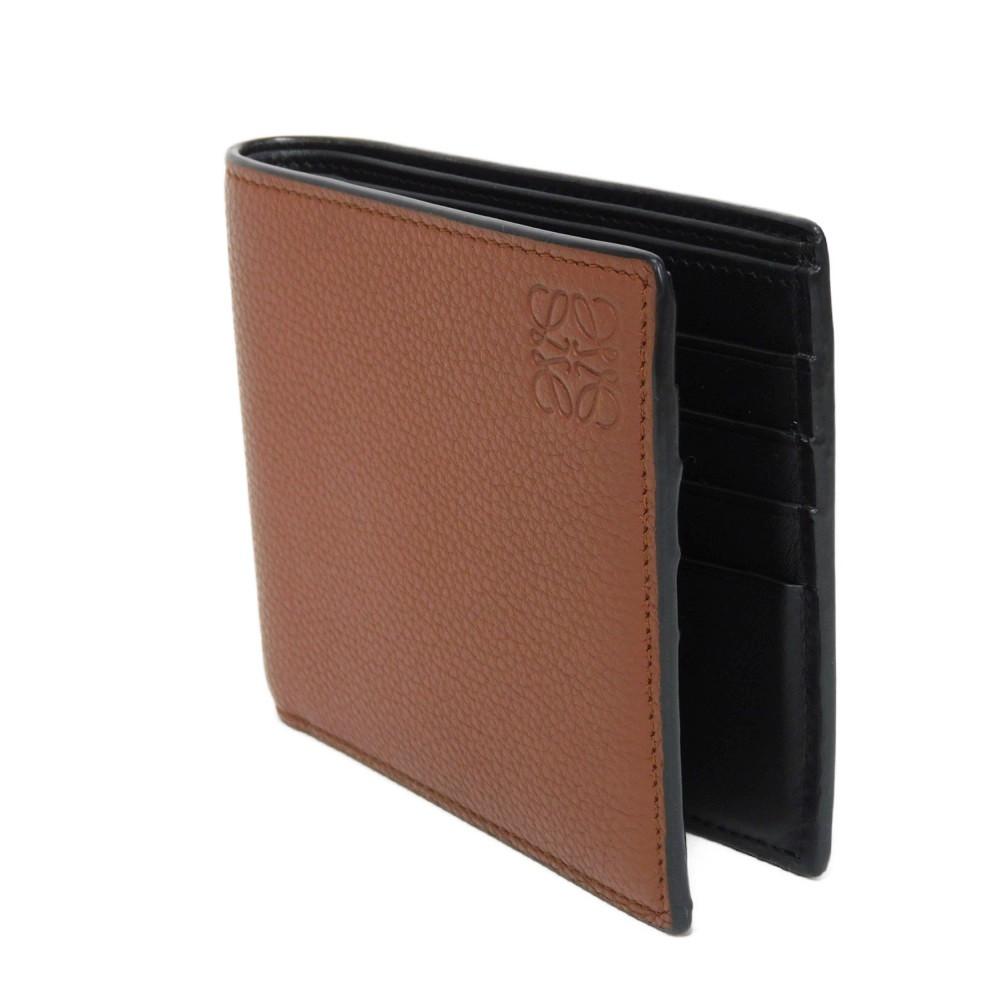 Used 12695 Bifold Wallet C660302X02 7941 Soft Grain Calfskin Bicolor Brown Black Anagram Cognac Men's from Japan