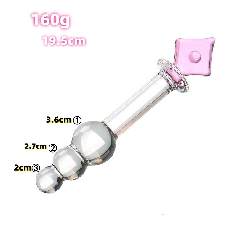 VaHppy Plugi anale din sticlă Masturbator feminin Poker Styling Margele de tragere Pelete cu filet în spirală Fete gay Jucării sexuale pentru adulți SM BDSM