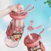 660ml Kawaii Chibi Maruko Chan Water Cup Cute Plastic Straw Cup BPA-Free Transparent Kids Bottle Birthday Gift for Girls