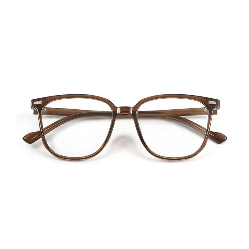 Trendy Olive Green Square Finished Myopia Eyeglasses for Ladies Men Ultralight PC Frame Anti Blue Light Prescription Eyewear