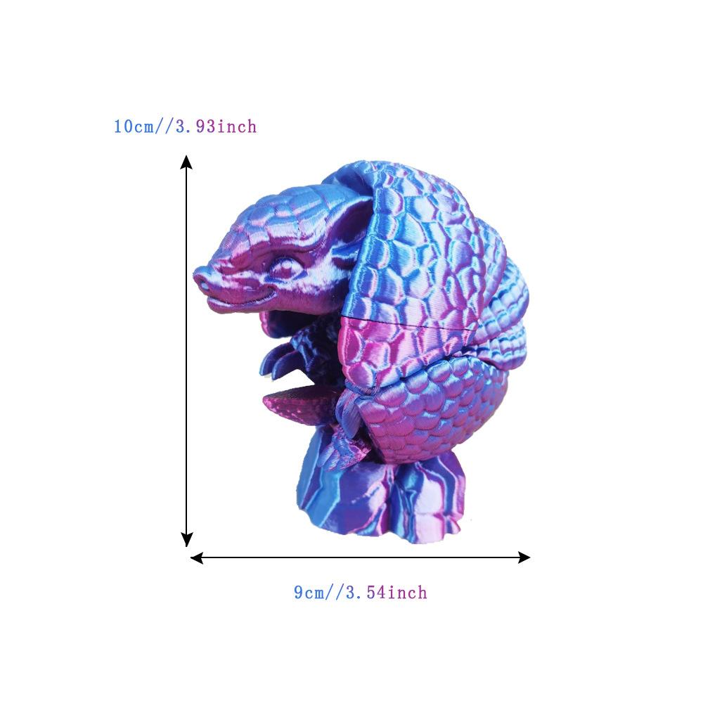 3D Printed Cute Pangolin Animal Toy Desktop Ornament Scales Joints Movable Contraction Stress Relief Animal Toys Children Gifts