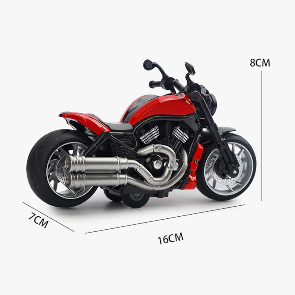 1: 12 Scale Pull Back Motorcycle Toy with Music Light Alloy Motorcycle Model for Boys Girls