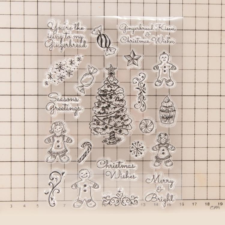 7Pcs Christmas Themed Clear Silicone Stamper Journaling Stamping Tool for Scrapbooking Card Making Journal Photo Album