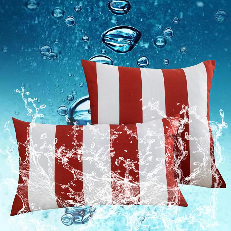 1 Stück wasserdichte Kissenhülle 30*50 45*45cm Outdoor wasserabweisende Zierkissenhülle Streifen-Design Sofakissenbezug schwarz grau