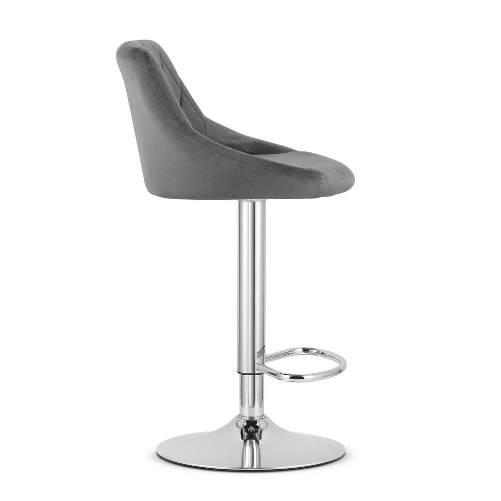 KAST stool - velvet gray / chrome base
