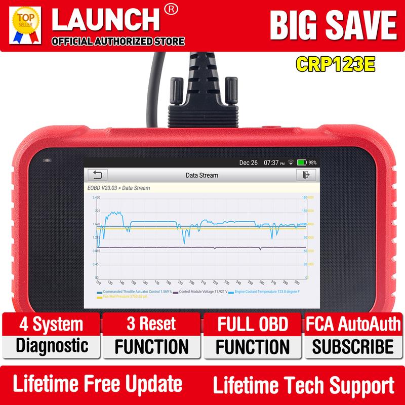 LAUNCH X431 CRP123E V2.0 OBD2 Scanner ENG ABS Airbag SRS AT Auto Diagnostic Tool 7 Reset Code Reader Automotive tools PK CRP123