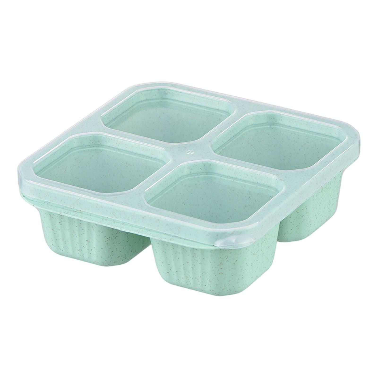 

Коробка для еды, коробка для закусок, прозрачная крышка с четырьмя решетками, тарелка для закусок, коробка для сухофруктов, упаковка для запекания, коробка для чая и закусок, сохраняющая свежесть тарелка для закусок One Size зелёный