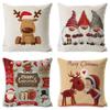Christmas Linen Pillow Case Home Nap Lumbar Cushion Pillow Sofa Bedside Cushion Pillow Case