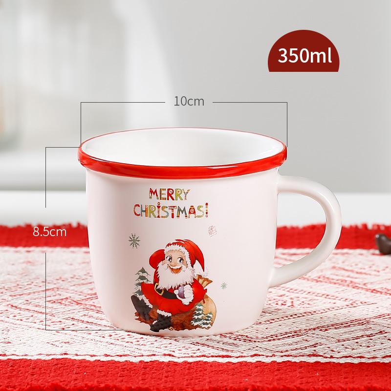 Niedliche Cartoon-Weihnachtskeramiktasse Kaffeetasse Weihnachtsmannbecher Kreative Wassertasse