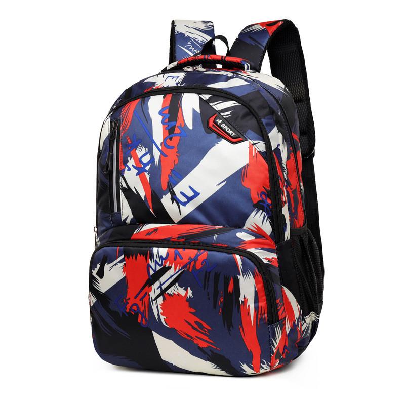 

Oxford Backpack Camo Breathable 16in Laptop Pocket Travel Daypack Student Unisex червоний