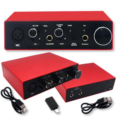 USB Audio Interface X2 Sound Card 16bit 48v 23db 2vrms Guitar Audio