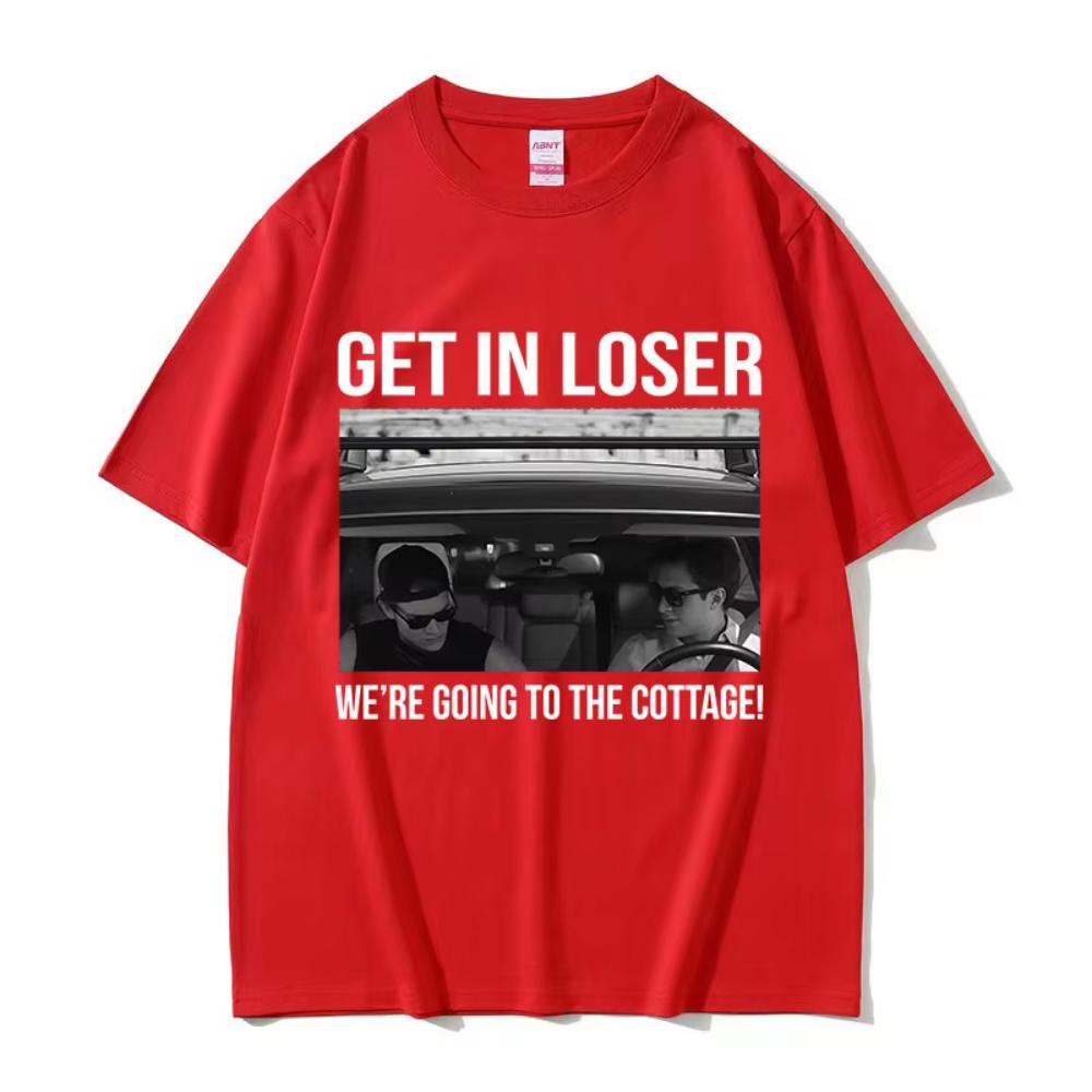 Heated Rivalry Get in Loser Were Going To The Cottage Graphic T Shirt Mens Vintage Male Cotton Short Sleeve Tshirt Streetwear